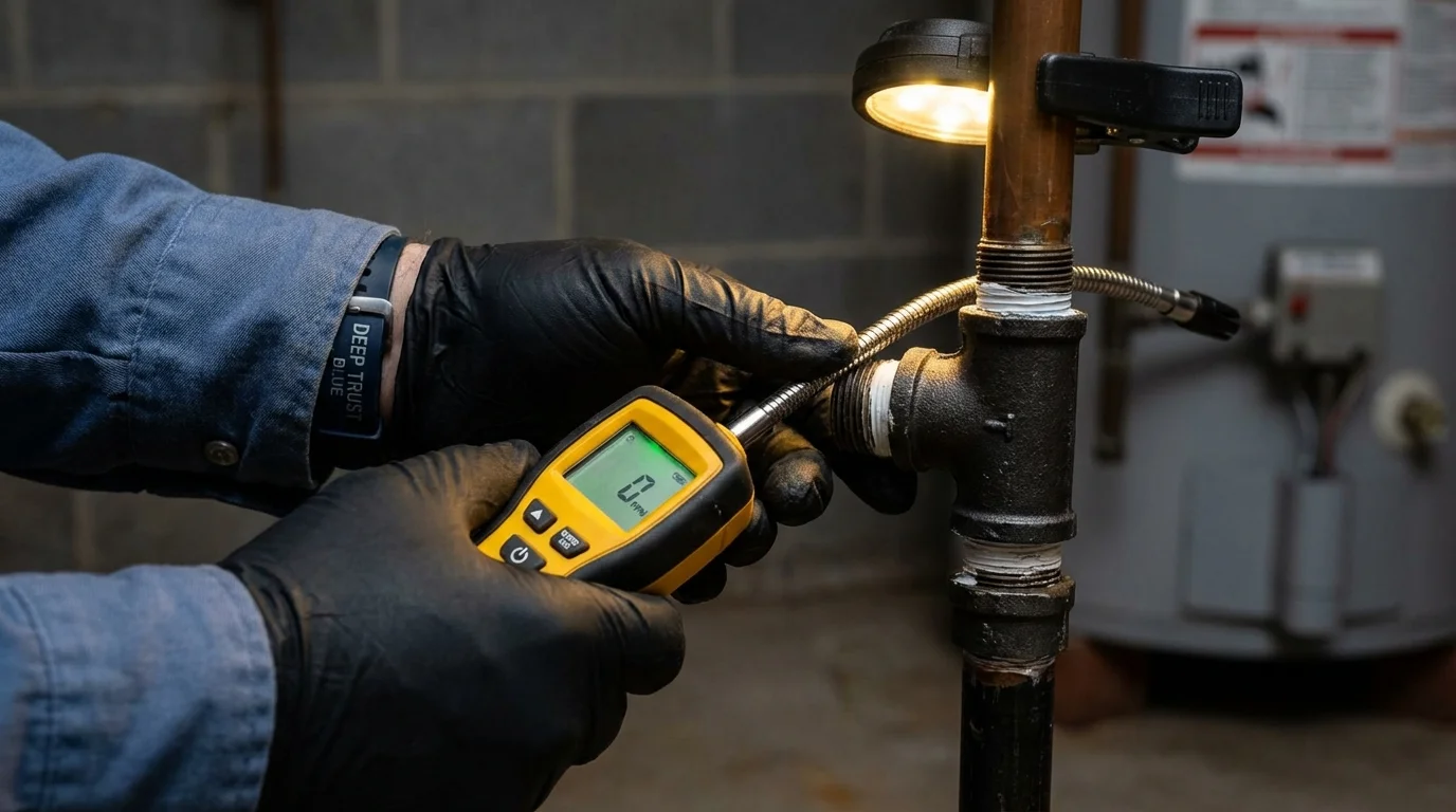 Gas leak detection with electronic sniffer by Johns Plumbing LLC in Bay Pines