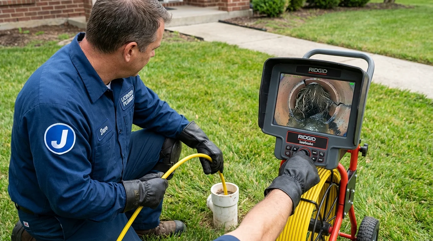 Sewer camera inspection being performed by Johns Plumbing LLC in Bay Pines