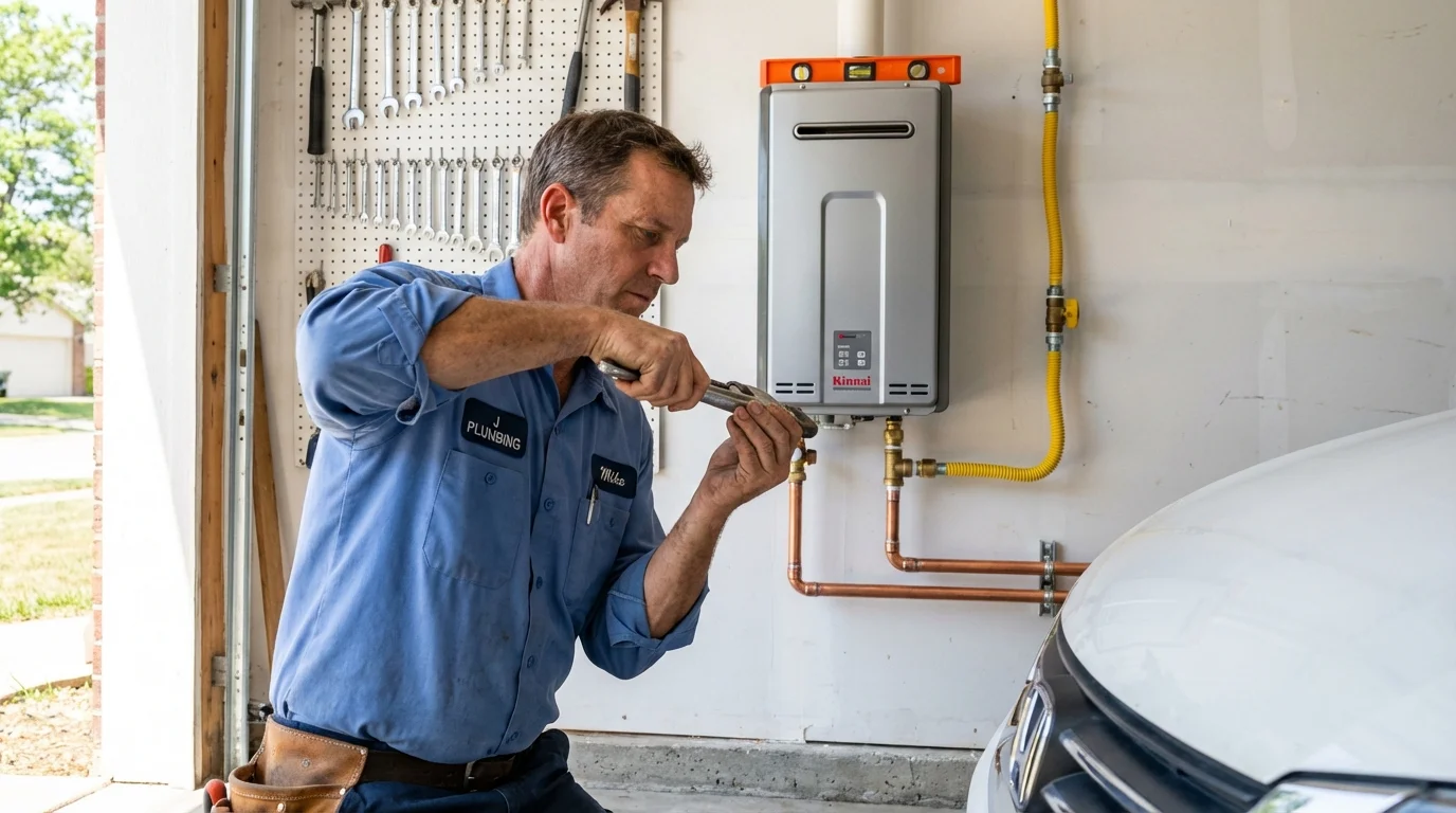 Tankless water heater installation by a Johns Plumbing LLC plumber in Bay Pines